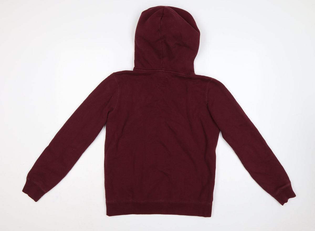 Jack Wills Women’s Red Embroidered Logo Pullover Hoodie UK 10