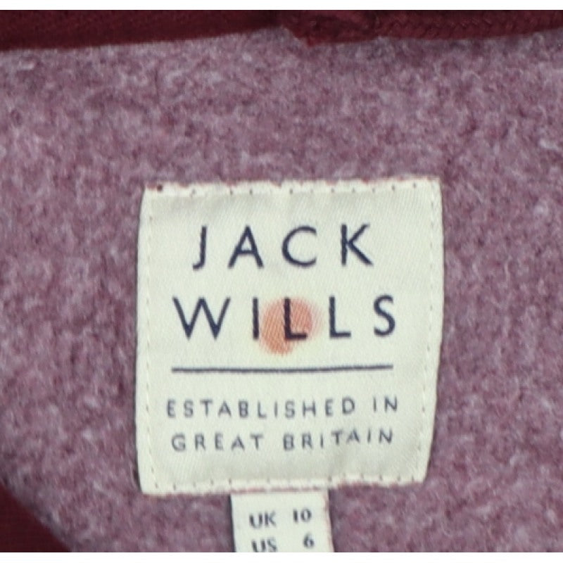 Jack Wills Women’s Red Embroidered Logo Pullover Hoodie UK 10