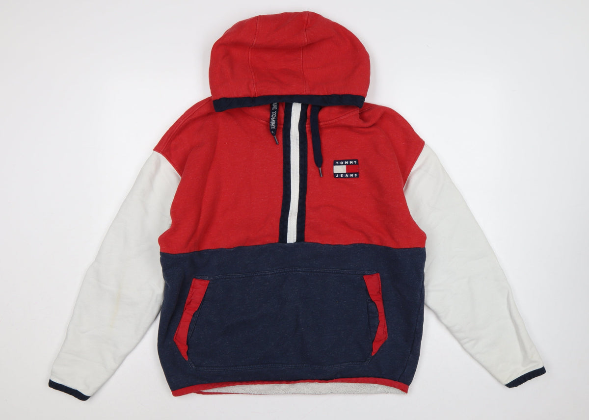 Tommy Jeans Men’s Multicoloured M Pullover 1/4 Zip Logo Hoodie