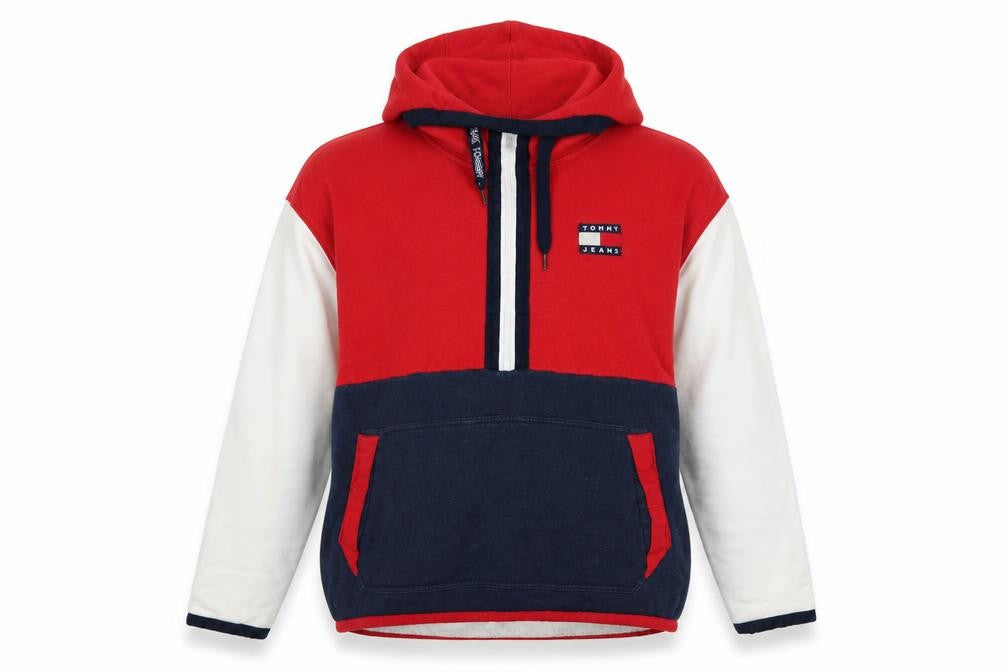 Tommy Jeans Men’s Multicoloured M Pullover 1/4 Zip Logo Hoodie