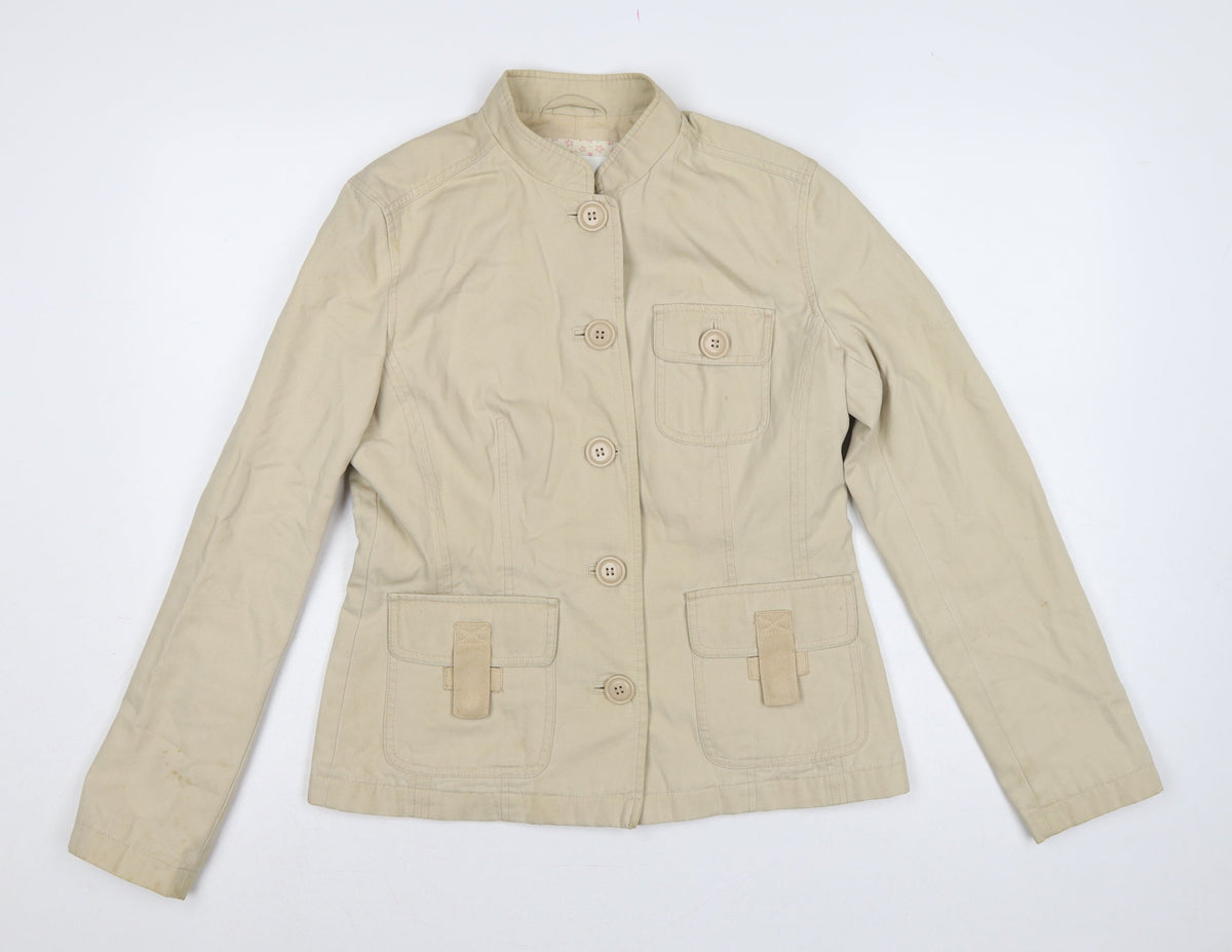 Next Women’s Beige UK 10 Cotton Belted Utility Jacket