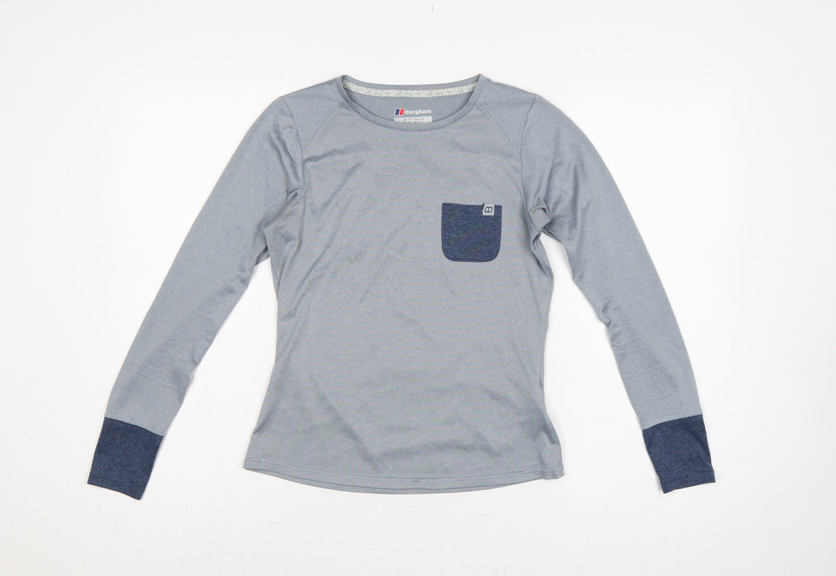 Berghaus Women Grey UK 8 Argentium Long Sleeve Athletic T-Shirt