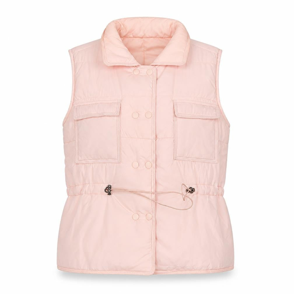 AX Paris Women Pink Size S Puffer Waistcoat Padded Snap Gilet