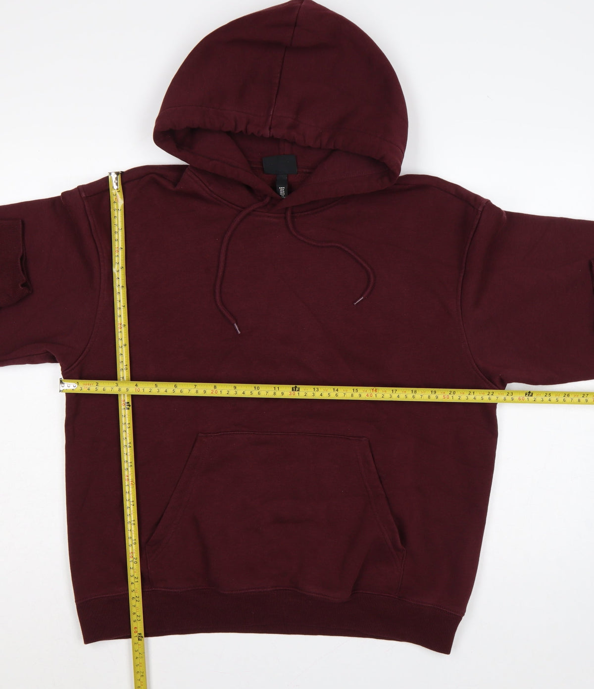 H&M Men Red M Relaxed Fit Pullover Hoodie Kangaroo Pocket