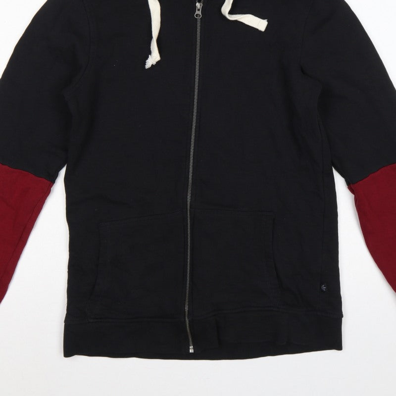 adidas Men’s Black Red S Full Zip Logo Hoodie