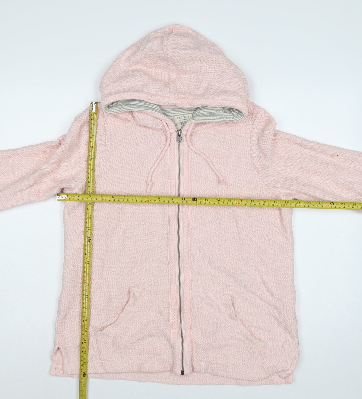 FatFace Women Pink M Full Zip Hooded Cotton Hoodie Pockets