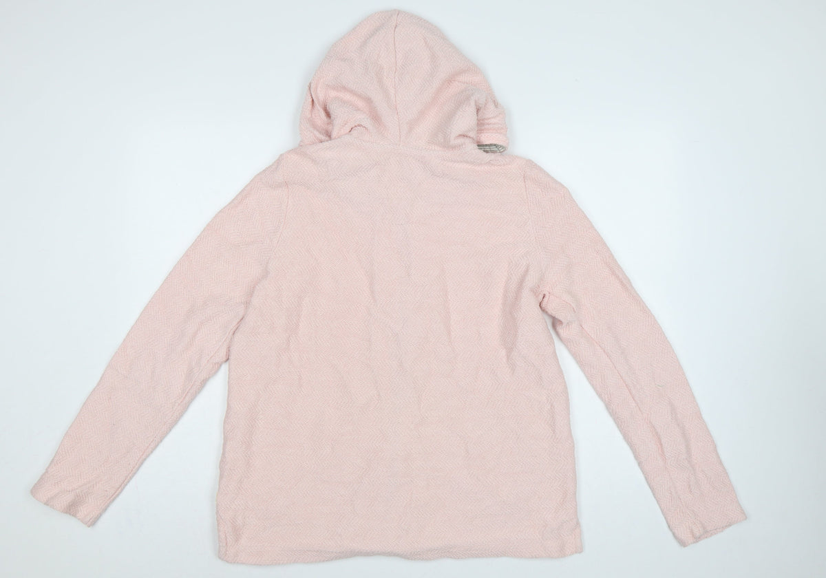 FatFace Women Pink M Full Zip Hooded Cotton Hoodie Pockets
