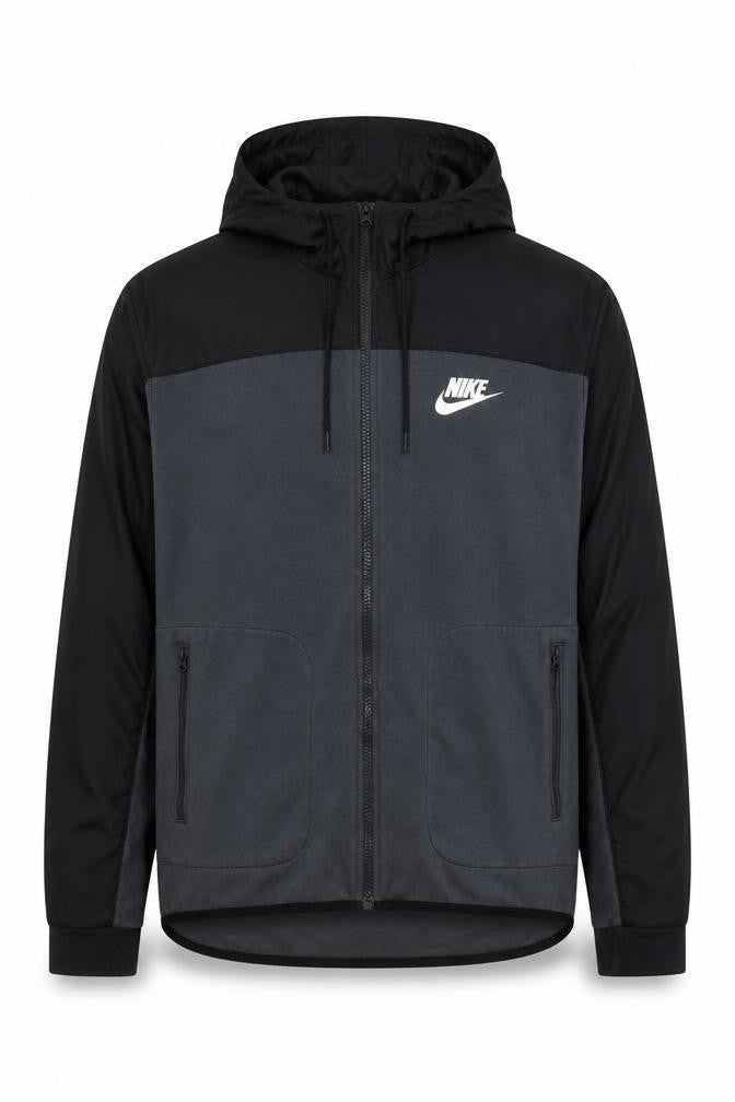 Nike Men’s Grey L Full Zip Hooded Sports Sweatshirt Jacket