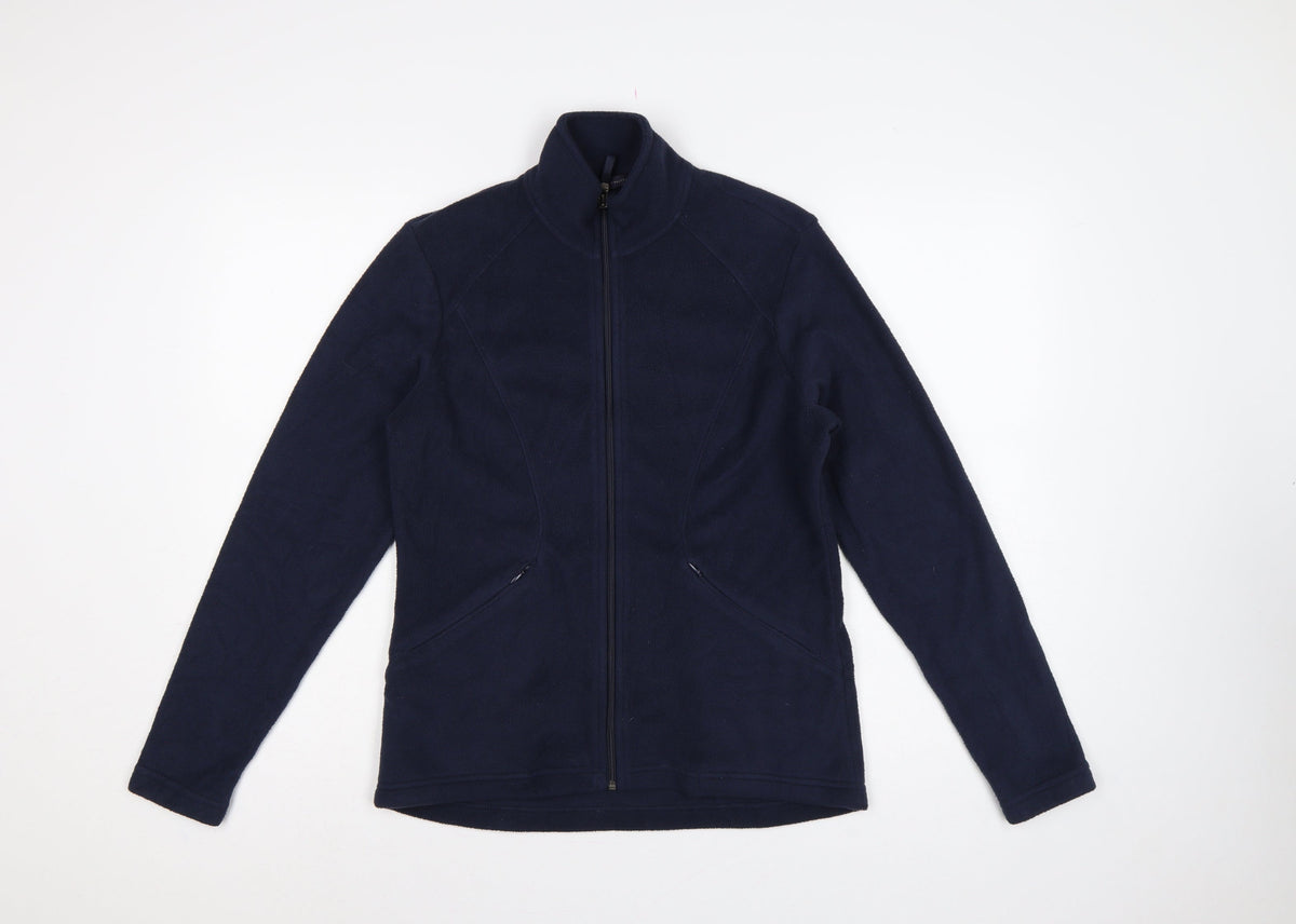 Marks and Spencer Women Blue UK 10 Fleece Full Zip Basic Jacket