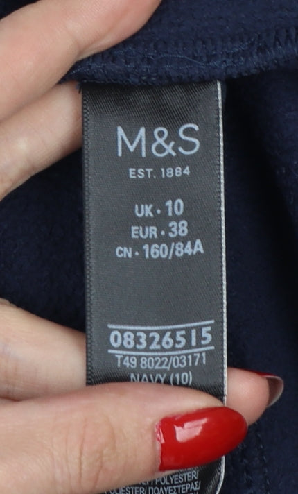 Marks and Spencer Women Blue UK 10 Fleece Full Zip Basic Jacket