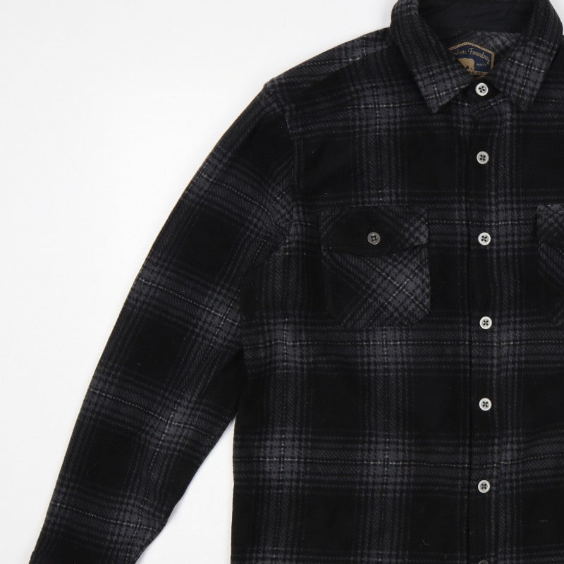 Freedom Foundry Men’s Black Grey Plaid Flannel Button-Up Shirt M