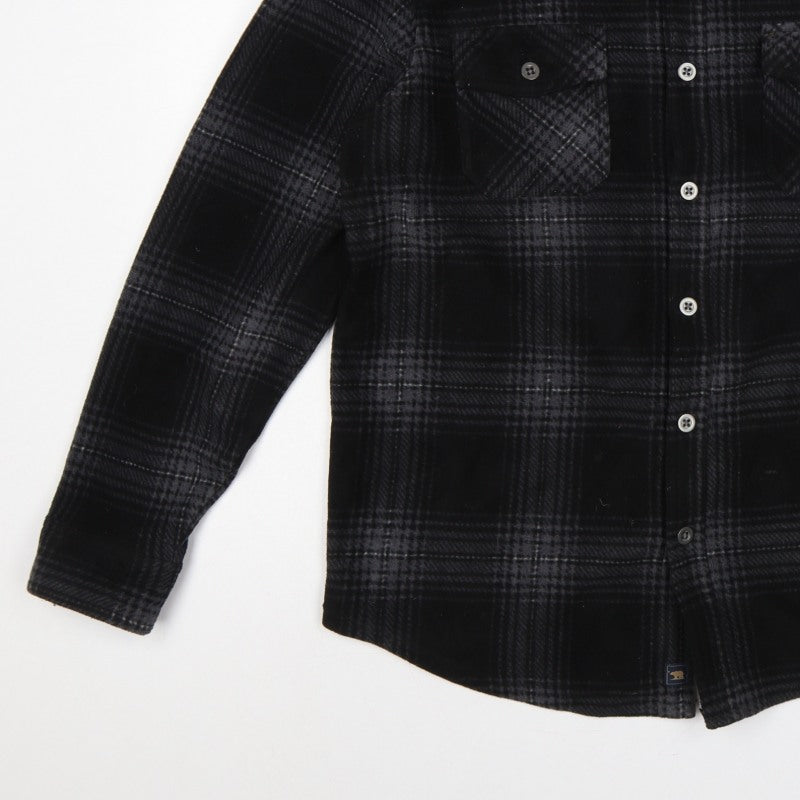 Freedom Foundry Men’s Black Grey Plaid Flannel Button-Up Shirt M