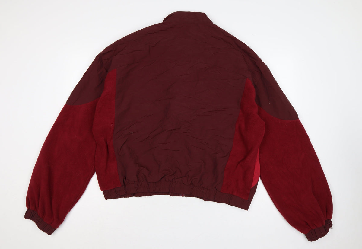 PrettyLittleThing Women Red XL Colour Block Fleece Bomber Jacket