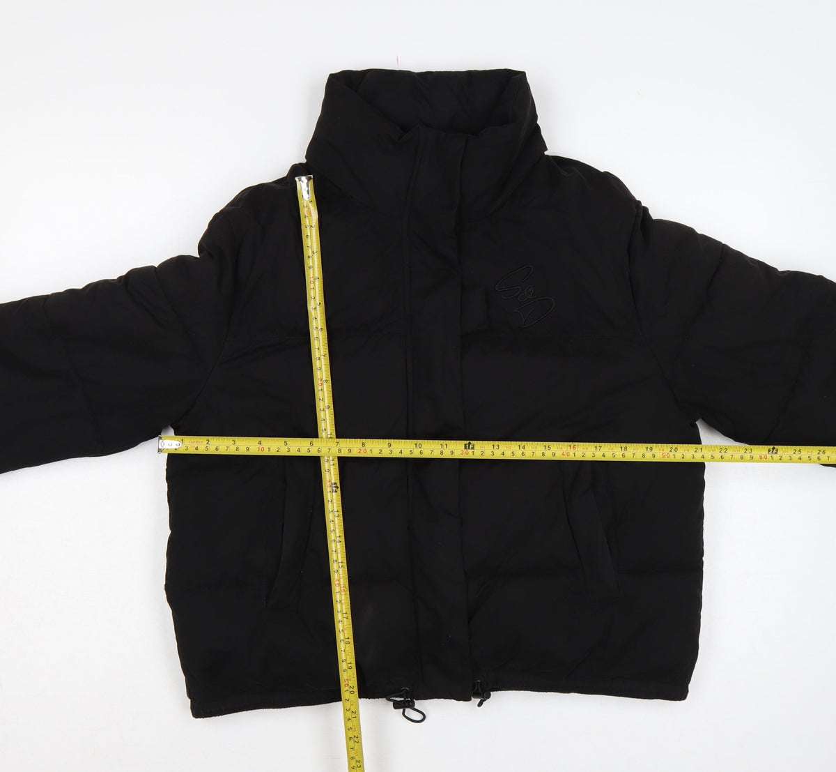 SDNY Women’s Black UK 12 Short Puffer Jacket Logo Zip Padded