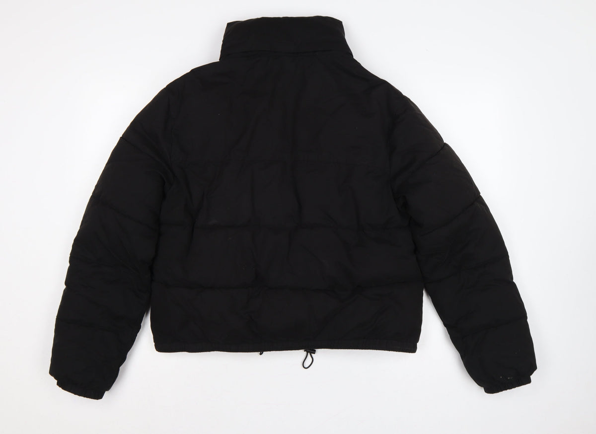 SDNY Women’s Black UK 12 Short Puffer Jacket Logo Zip Padded