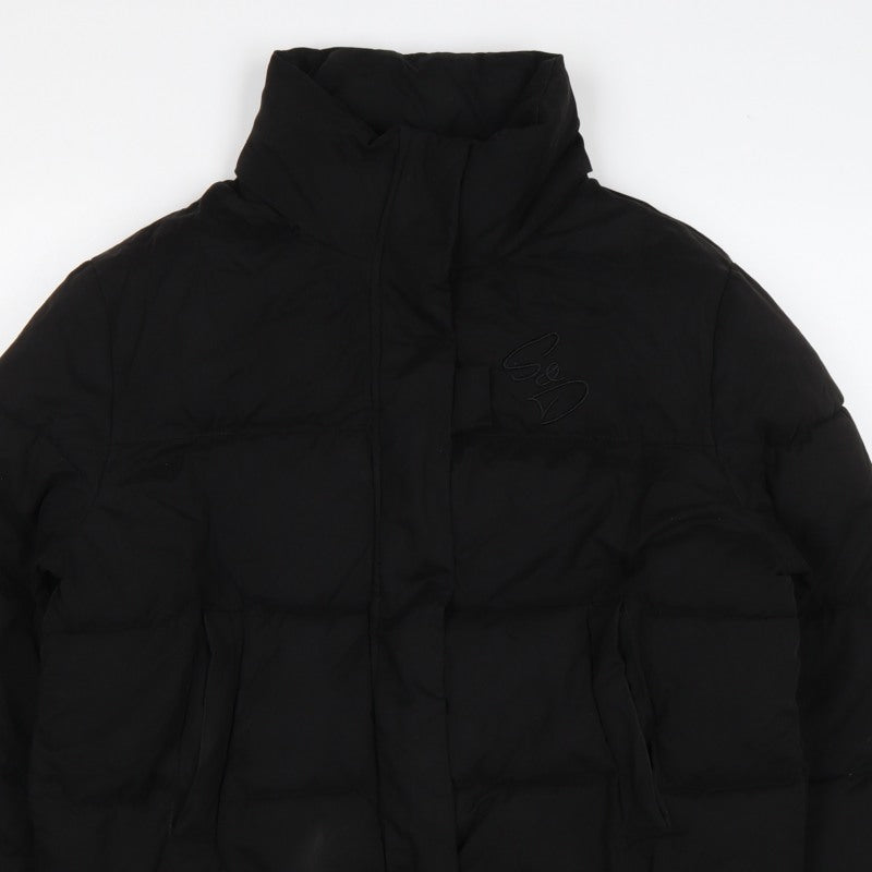 SDNY Women’s Black UK 12 Short Puffer Jacket Logo Zip Padded