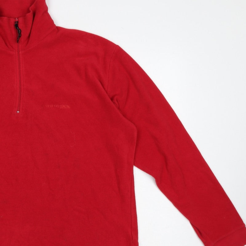 Trespass Men’s Red L 1/4 Zip Fleece Pullover Sweatshirt Hiking