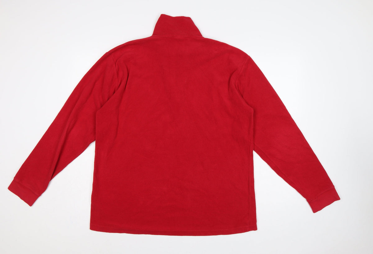 Trespass Men’s Red L 1/4 Zip Fleece Pullover Sweatshirt Hiking