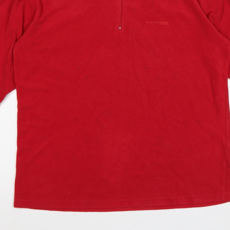 Trespass Men’s Red L 1/4 Zip Fleece Pullover Sweatshirt Hiking