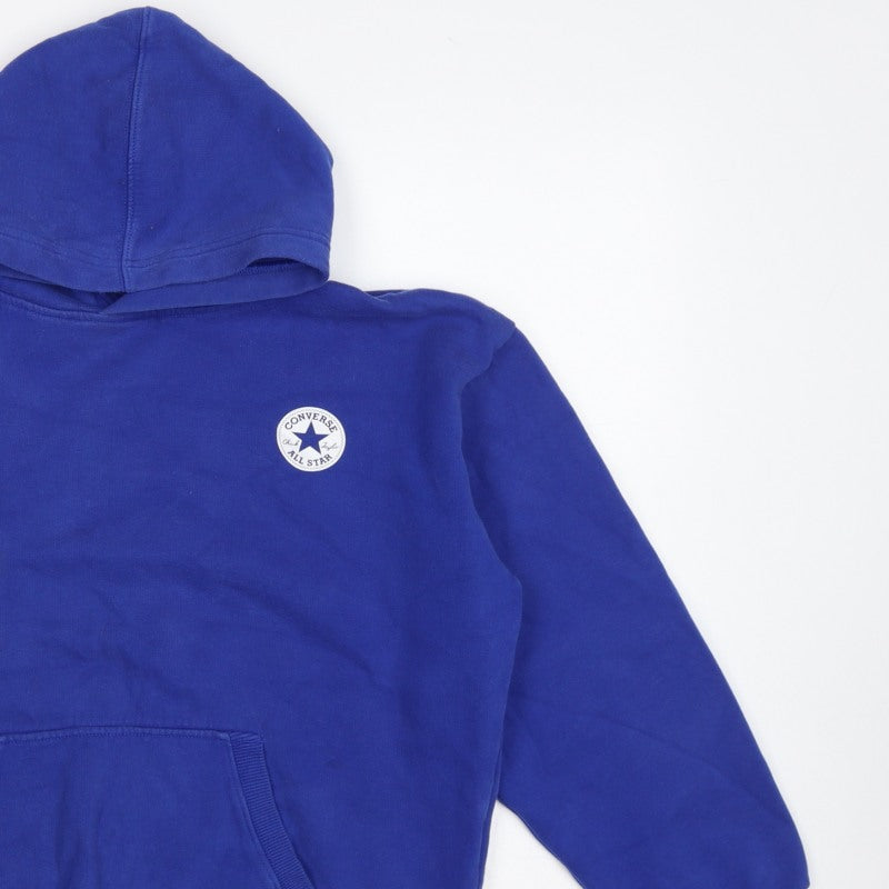 Converse Boys Blue 12-13 Years Pullover Hoodie Logo Graphic Print