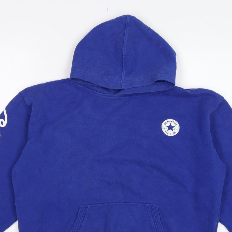 Converse Boys Blue 12-13 Years Pullover Hoodie Logo Graphic Print