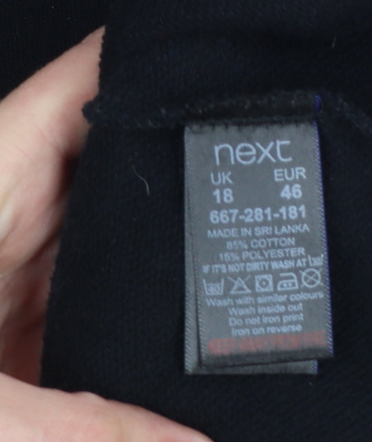 Next Women Black Size 18 T-Shirt Dress Paris Graphic Stripe Sleeve