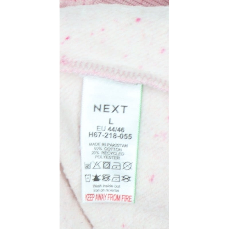 Next Women Pink Size 16 Henley Snap Sweatshirt Fleece Cotton Blend