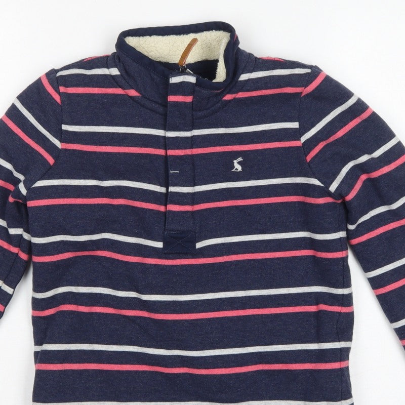 Additional view of Joules girls’ multicoloured 9-10 years striped 1/4 zip fleece sweatshirt