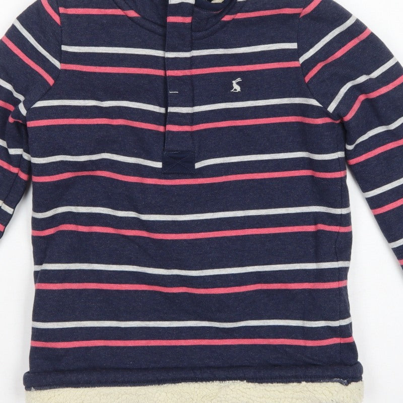 Additional view of Joules girls’ multicoloured 9-10 years striped 1/4 zip fleece sweatshirt