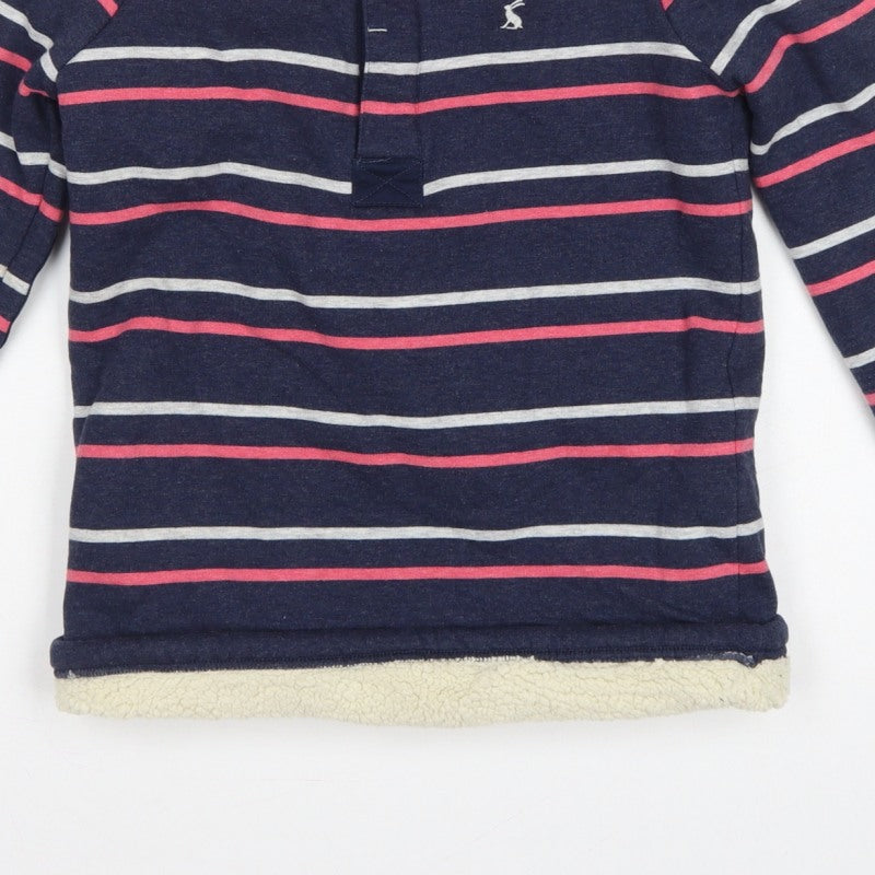 Additional view of Joules girls’ multicoloured 9-10 years striped 1/4 zip fleece sweatshirt