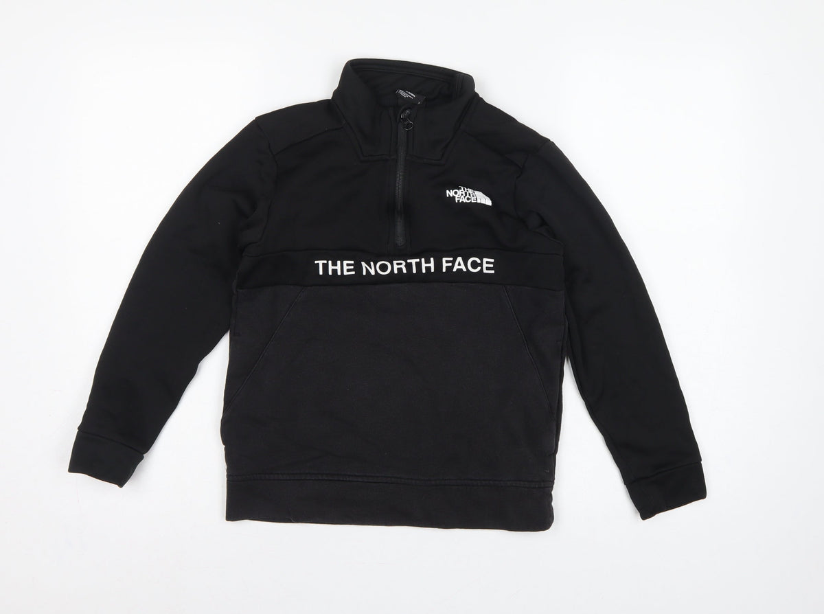 The North Face Boys Black L 1/4 Zip Pullover Fleece Sweatshirt