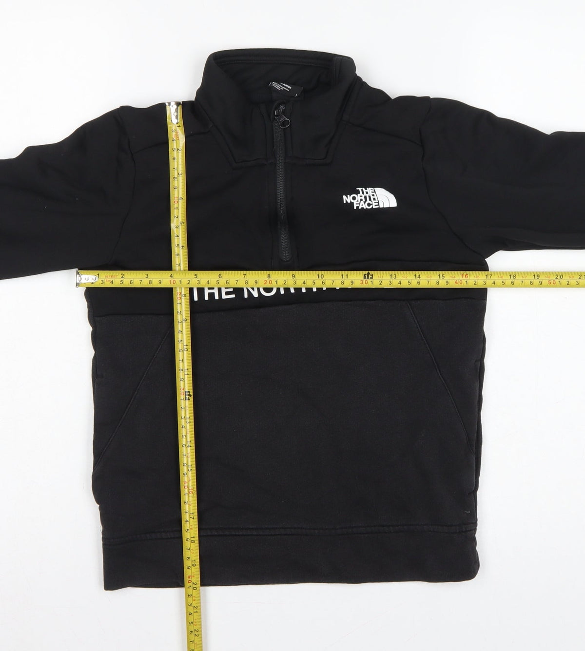 The North Face Boys Black L 1/4 Zip Pullover Fleece Sweatshirt