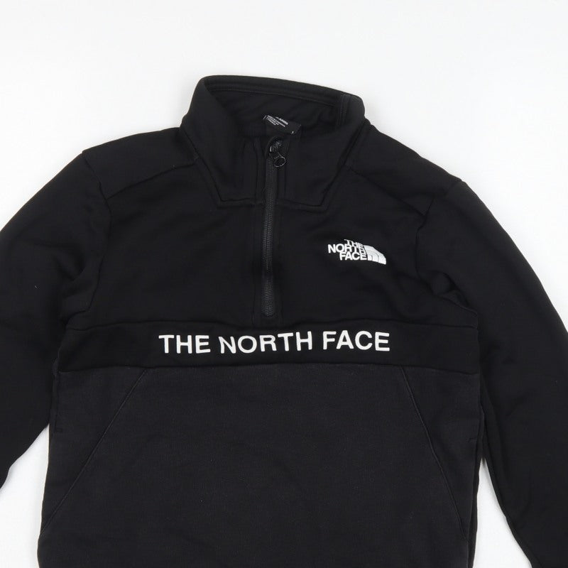 The North Face Boys Black L 1/4 Zip Pullover Fleece Sweatshirt