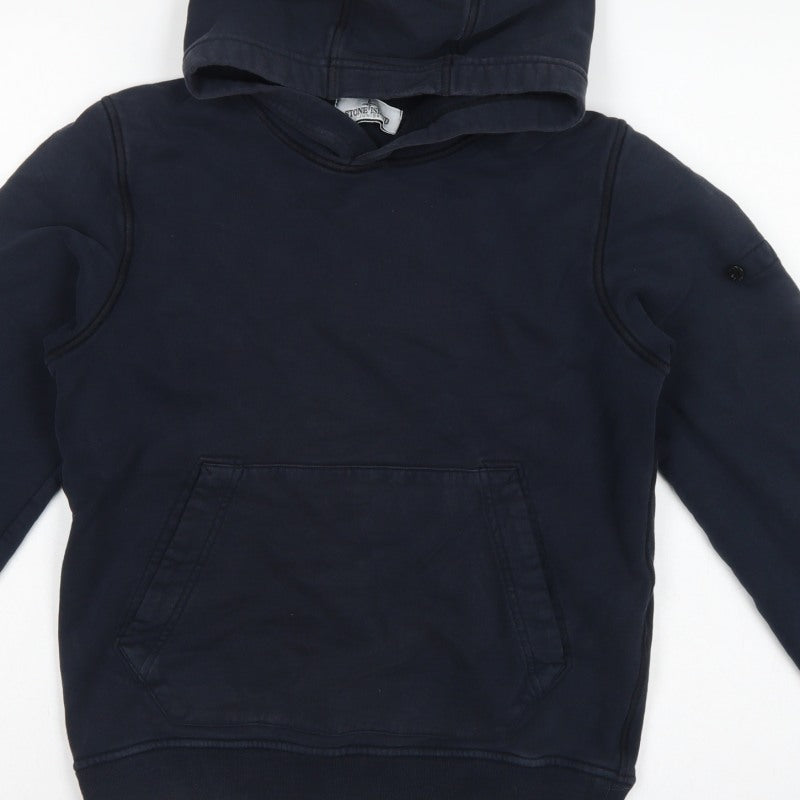 Stone Island Junior Boys Blue 12 Years Pullover Hoodie Kangaroo Pocket