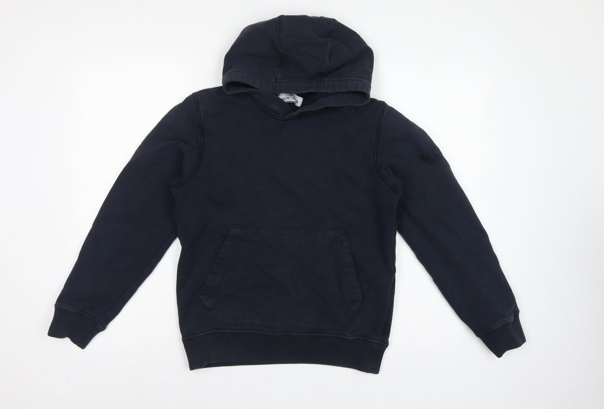 Stone Island Junior Boys Blue 12 Years Pullover Hoodie Kangaroo Pocket
