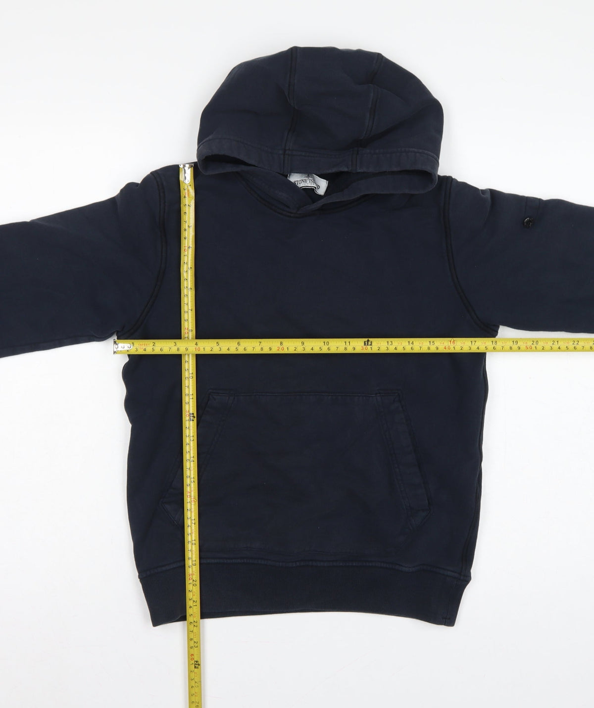 Stone Island Junior Boys Blue 12 Years Pullover Hoodie Kangaroo Pocket