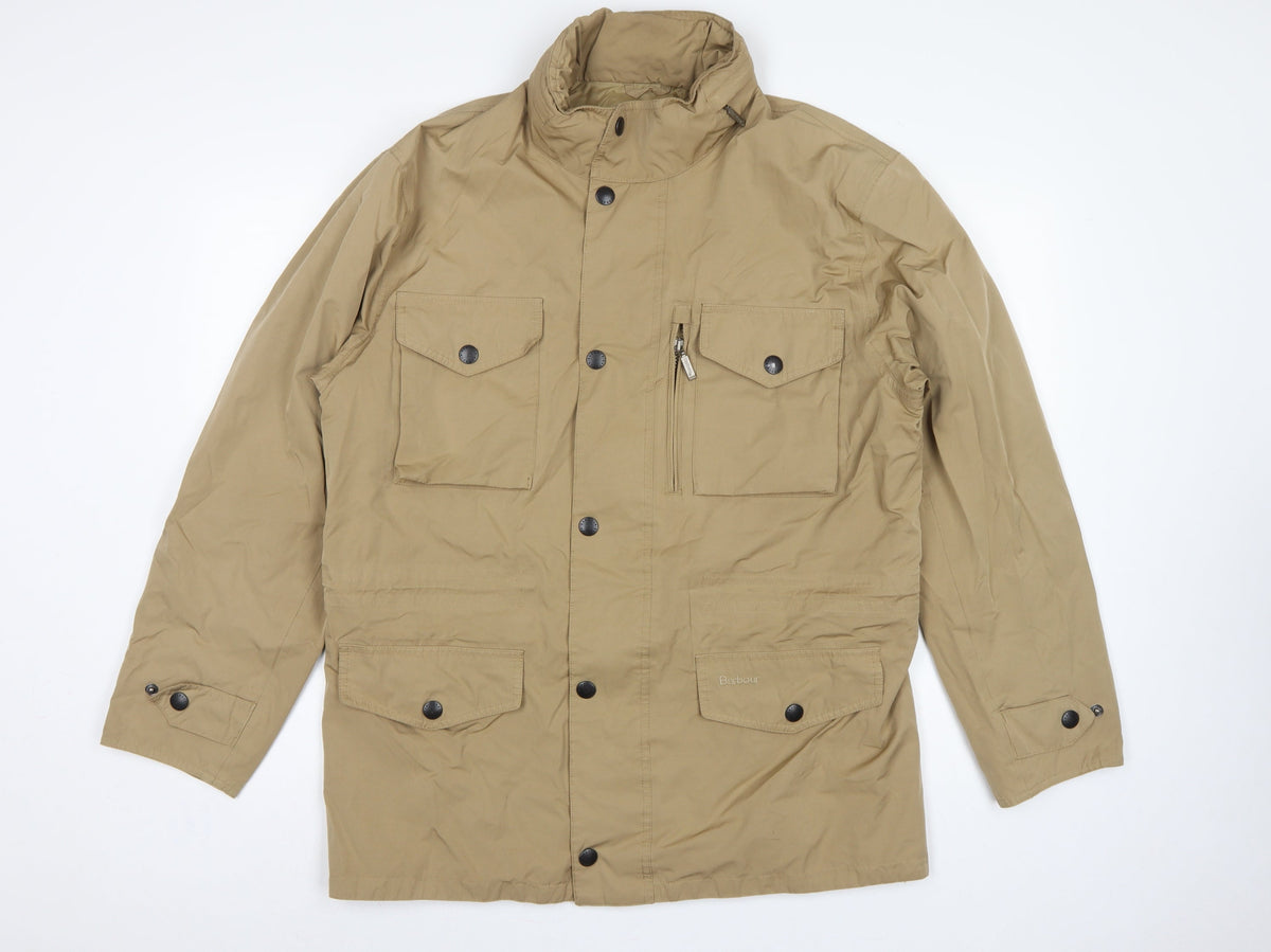 Barbour Men’s Beige L Waterproof Breathable Military Field Jacket