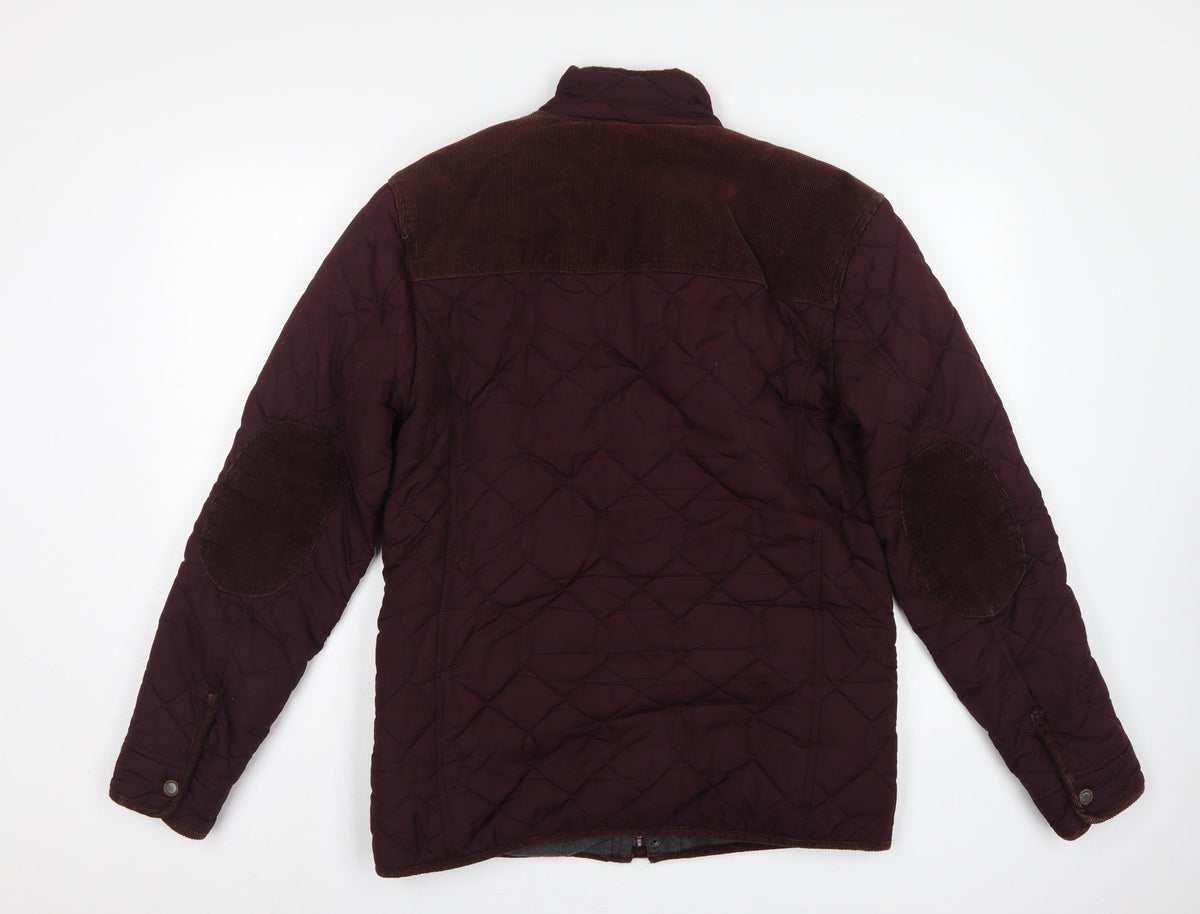 Next Men’s Brown Quilted Corduroy Trim Jacket Size M