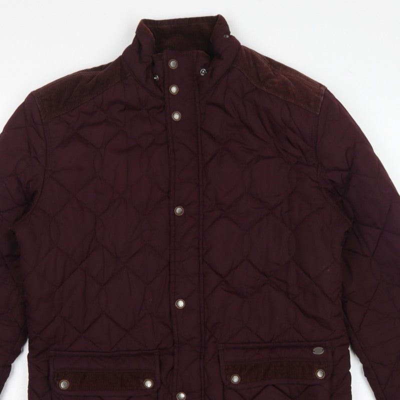 Next Men’s Brown Quilted Corduroy Trim Jacket Size M