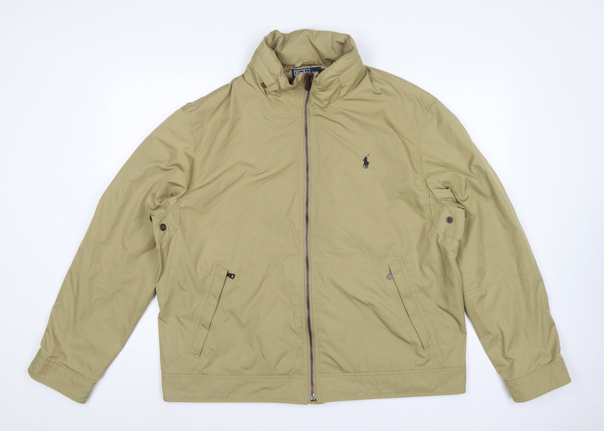 Polo Ralph Lauren Men's Beige XL Basic Full Zip Logo Jacket