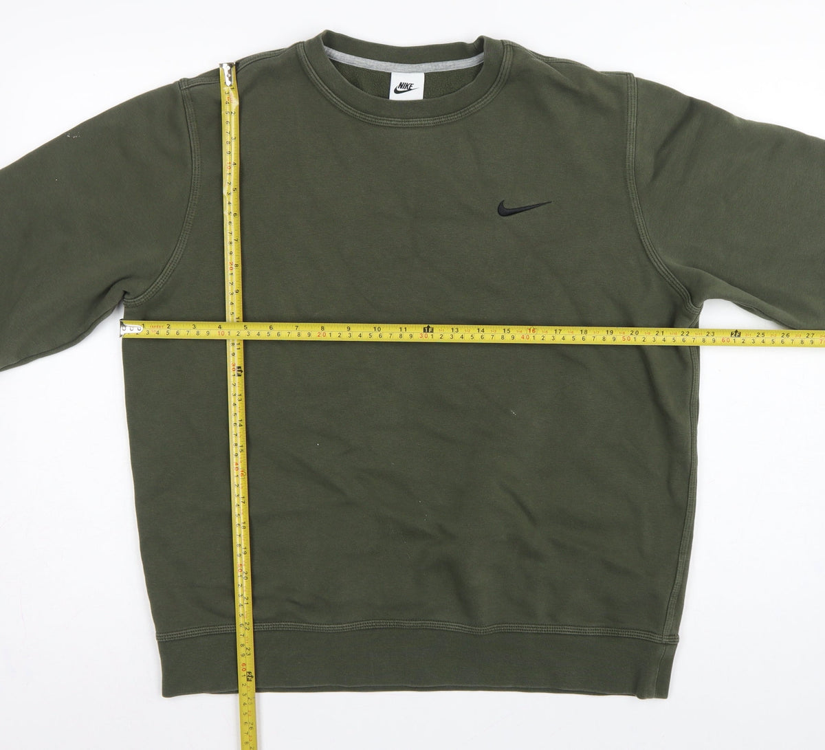 Nike Men’s Green L Crew Neck Logo Fleece Pullover Sweatshirt