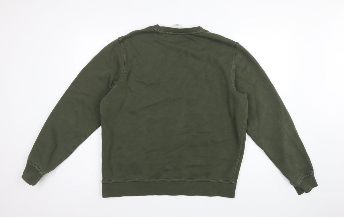 Nike Men’s Green L Crew Neck Logo Fleece Pullover Sweatshirt