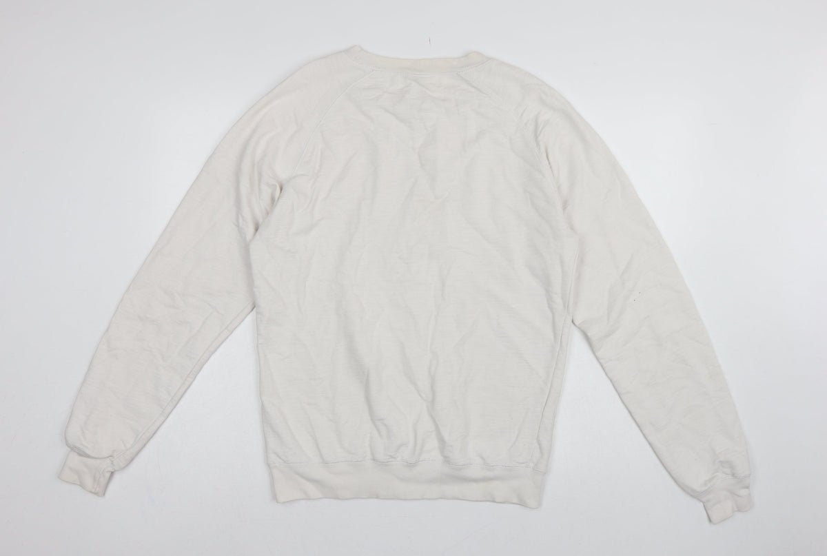 B&C Collection Men’s Ivory M Free Riders Graphic Crew Neck Sweatshirt