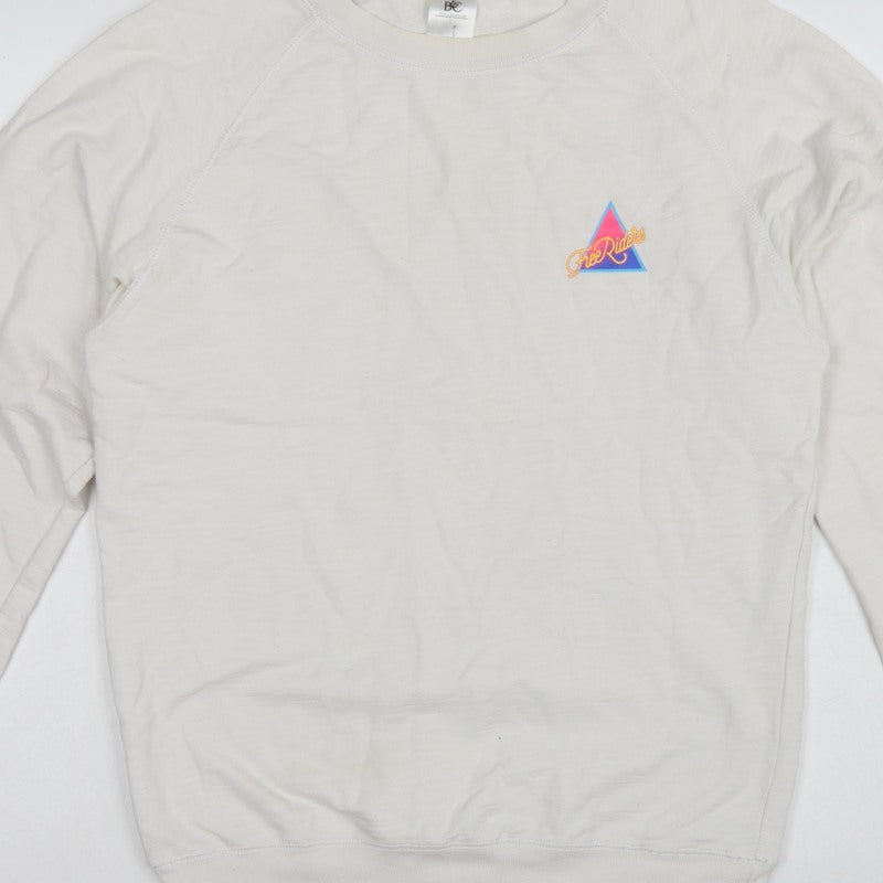 B&C Collection Men’s Ivory M Free Riders Graphic Crew Neck Sweatshirt