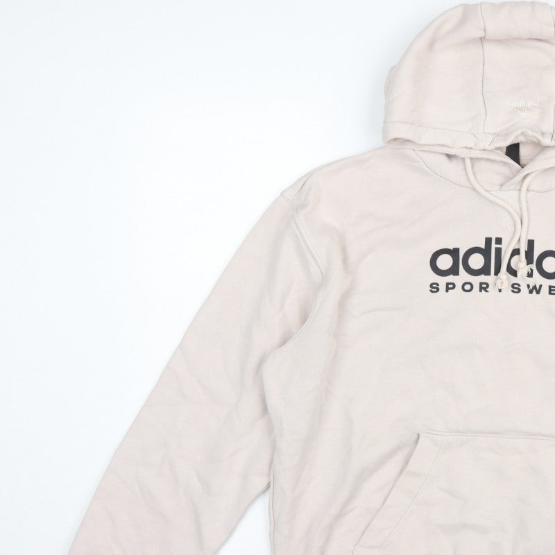 Additional view of Adidas Men Beige M Pullover Hoodie Logo Graphic Fleece Sportswear