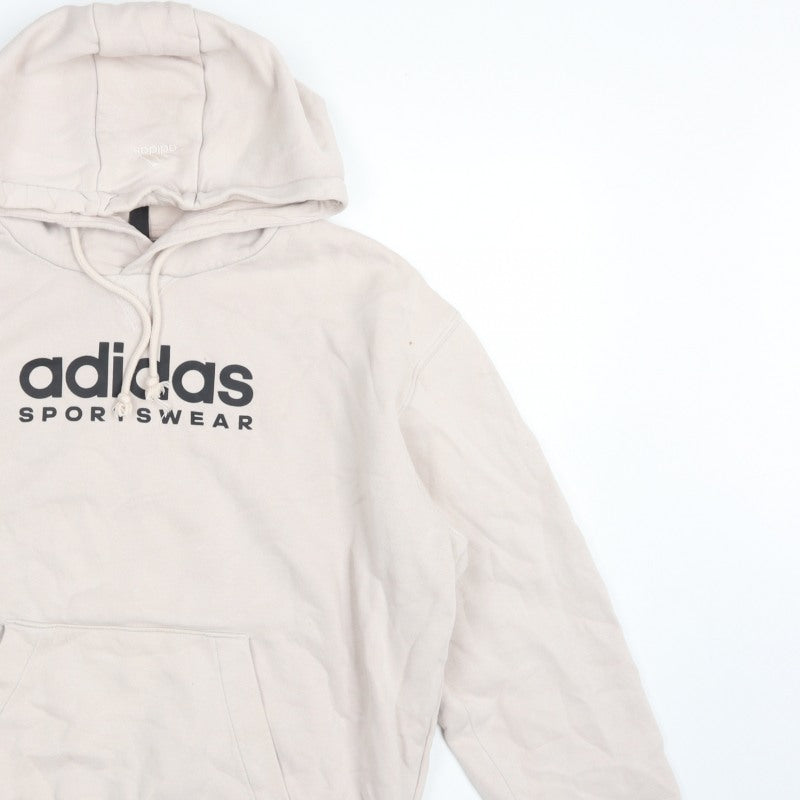 Additional view of Adidas Men Beige M Pullover Hoodie Logo Graphic Fleece Sportswear