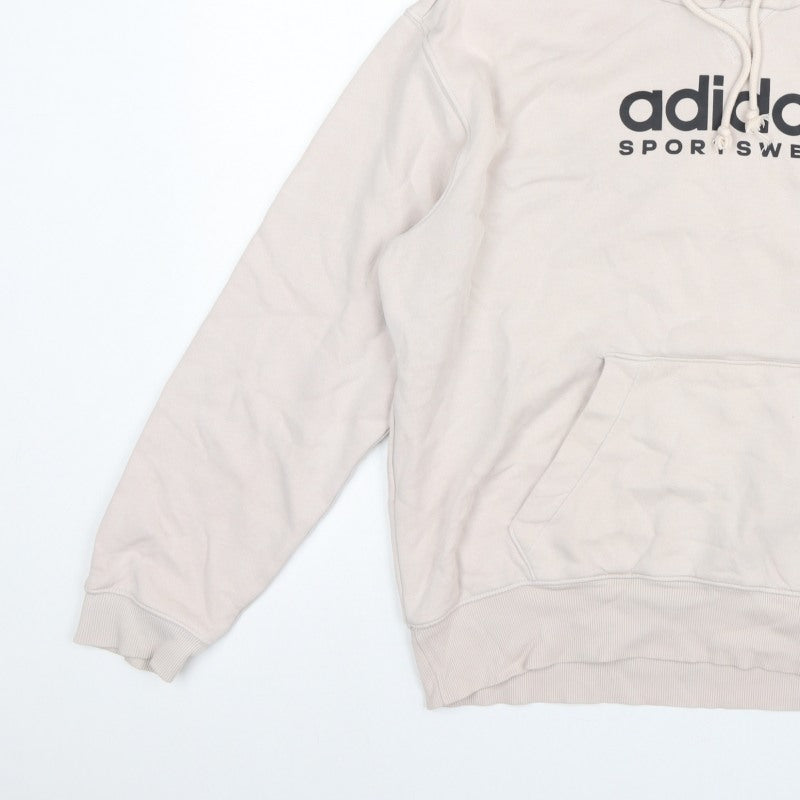 Additional view of Adidas Men Beige M Pullover Hoodie Logo Graphic Fleece Sportswear