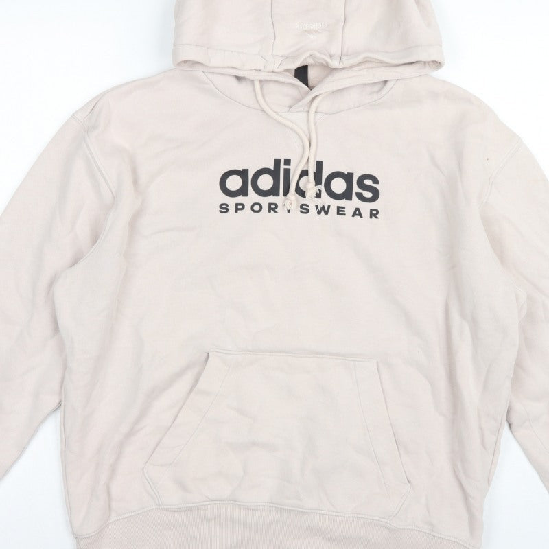 Additional view of Adidas Men Beige M Pullover Hoodie Logo Graphic Fleece Sportswear