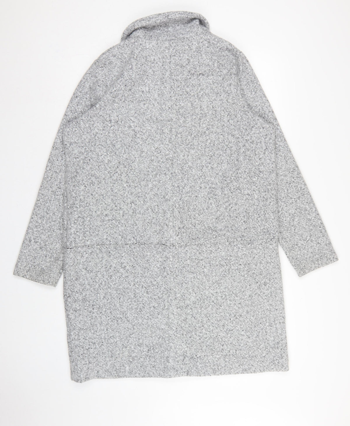 Next Women Grey UK 16 Hooded Full Zip Longline Knit Cardigan Pockets