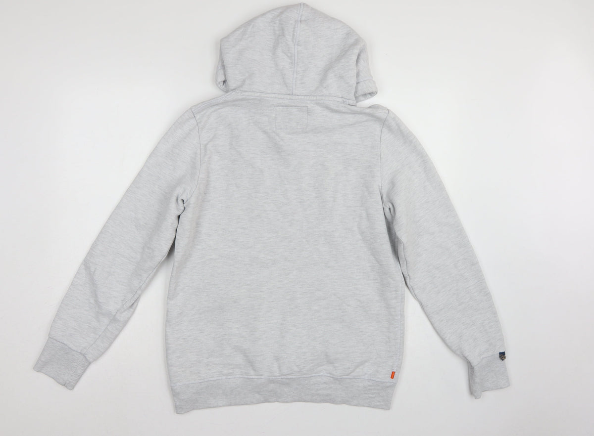 Superdry Women Grey Size 14 Pullover Hoodie Fleece Kangaroo Pocket
